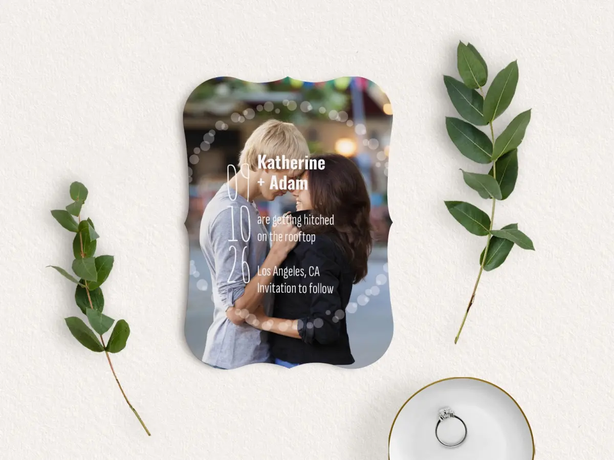 Save the Date Card with Optional Guest Addressing Service