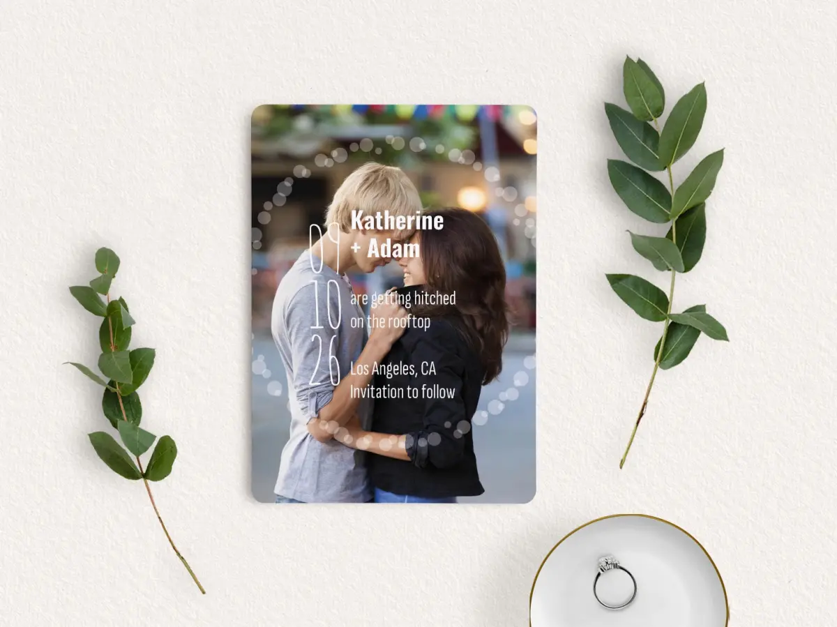 Save the Date Card with Optional Guest Addressing Service