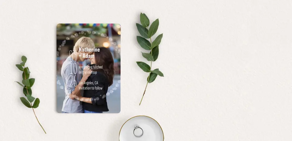 Save the Date Card with Optional Guest Addressing Service
