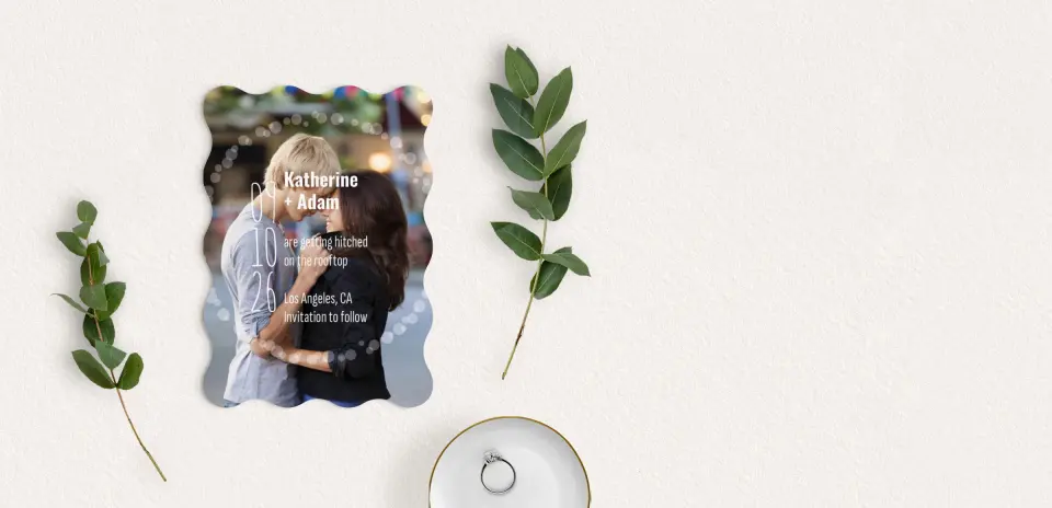 Save the Date Card with Optional Guest Addressing Service
