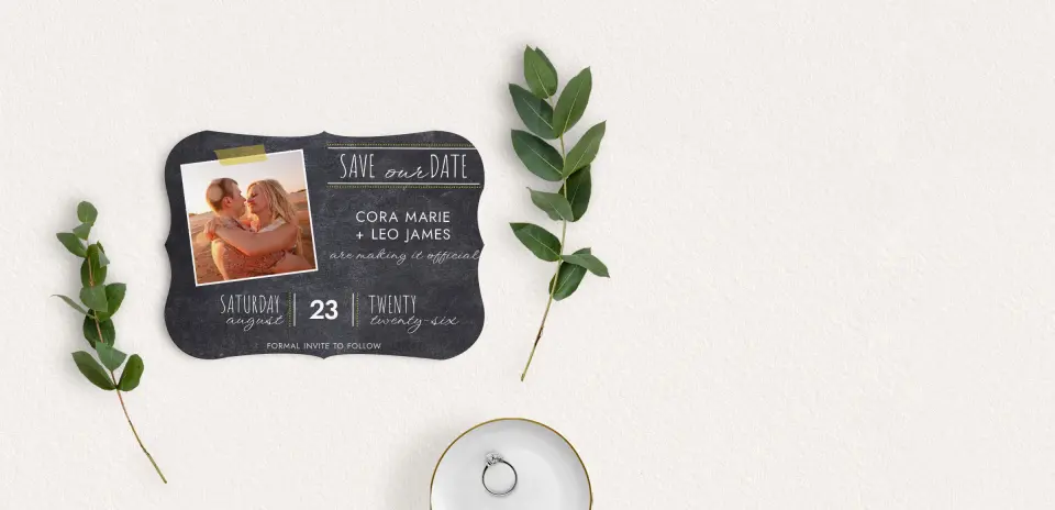 Save the Date Card with Optional Guest Addressing Service
