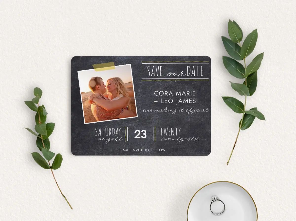 Save the Date Card with Optional Guest Addressing Service