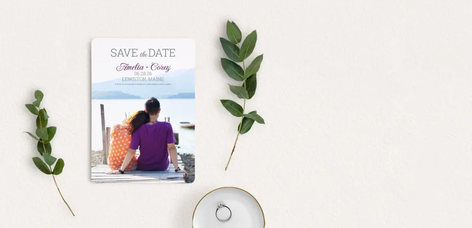Save the Date Card with Optional Guest Addressing Service