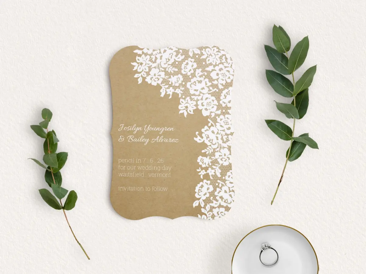 Save the Date Card with Optional Guest Addressing Service