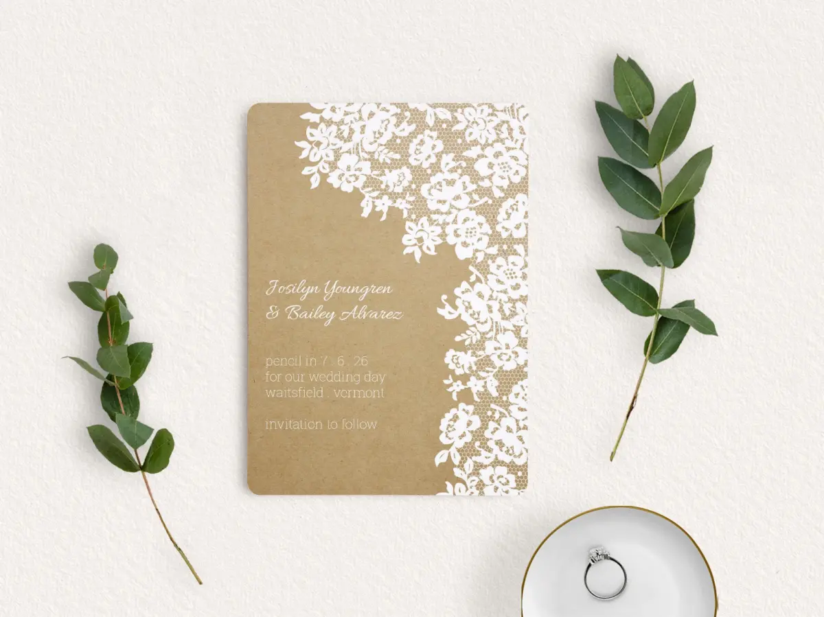 Save the Date Card with Optional Guest Addressing Service