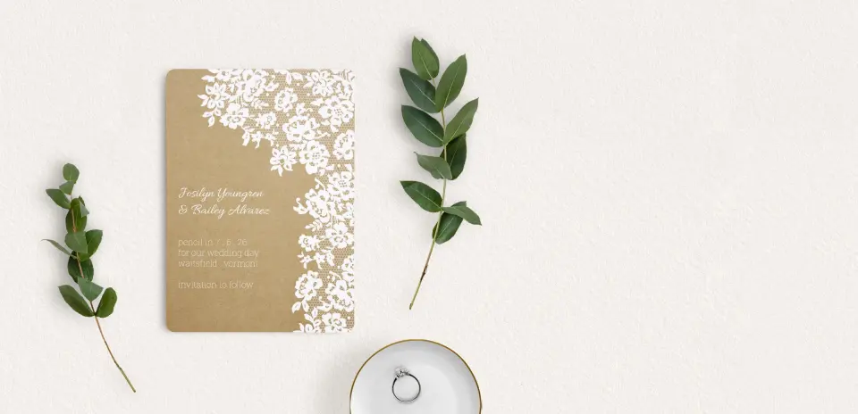 Save the Date Card with Optional Guest Addressing Service