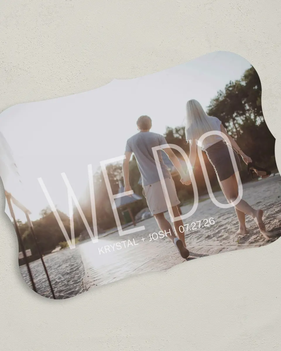 This is a 5" x 7" Save the Date Card called Our Vow printed in full color on Premium Smooth paper