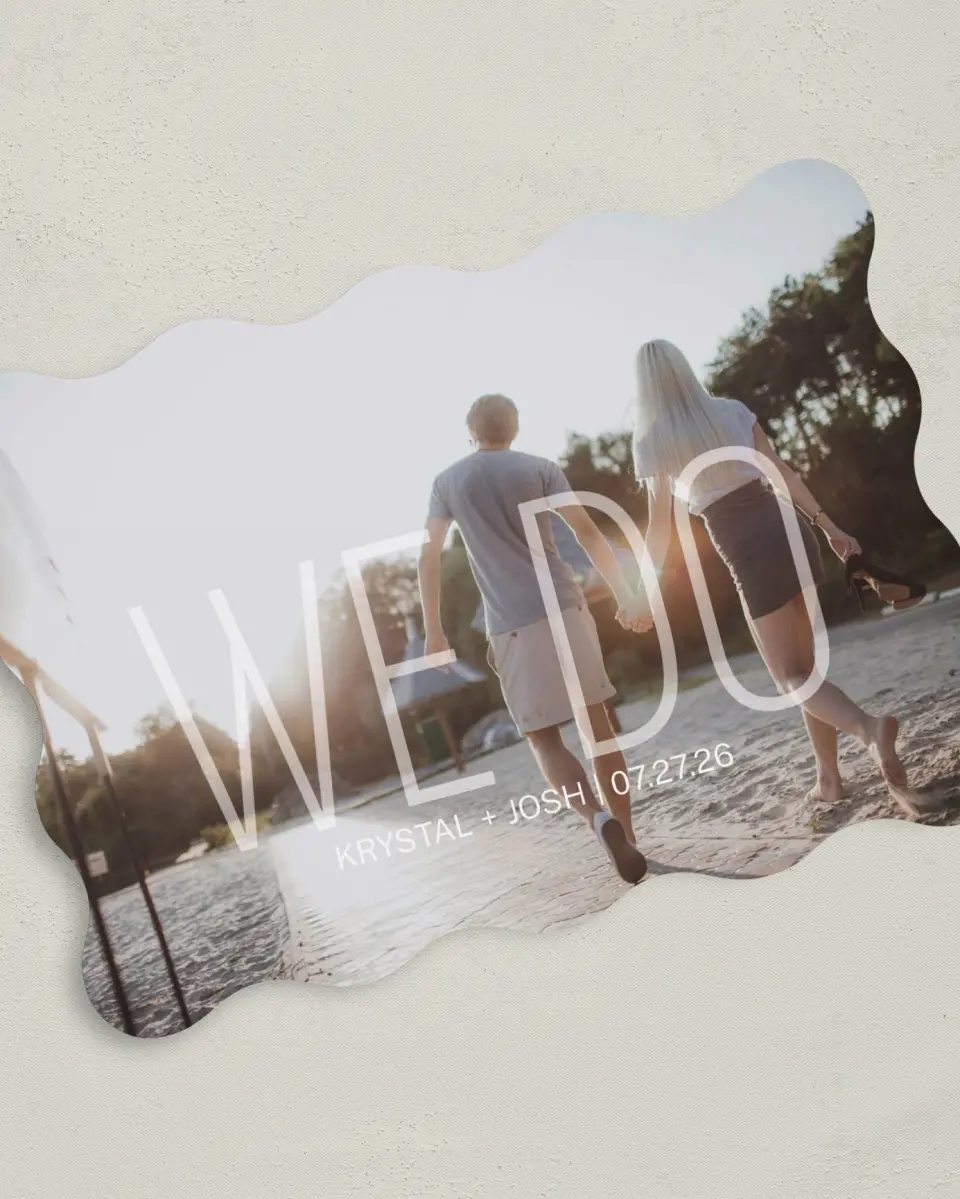 This is a 5" x 7" Save the Date Card called Our Vow printed in full color on Premium Smooth paper