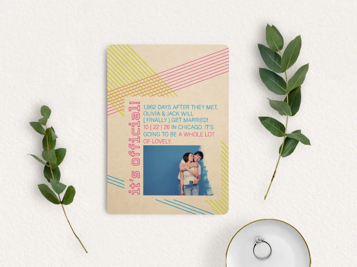 Save the Date Card with Optional Guest Addressing Service