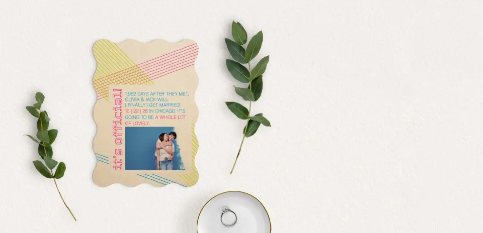 Save the Date Card with Optional Guest Addressing Service
