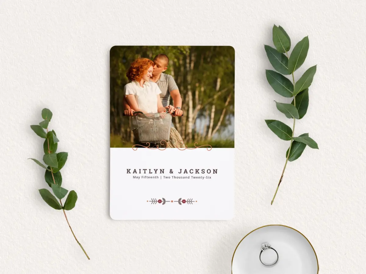 Save the Date Card with Optional Guest Addressing Service