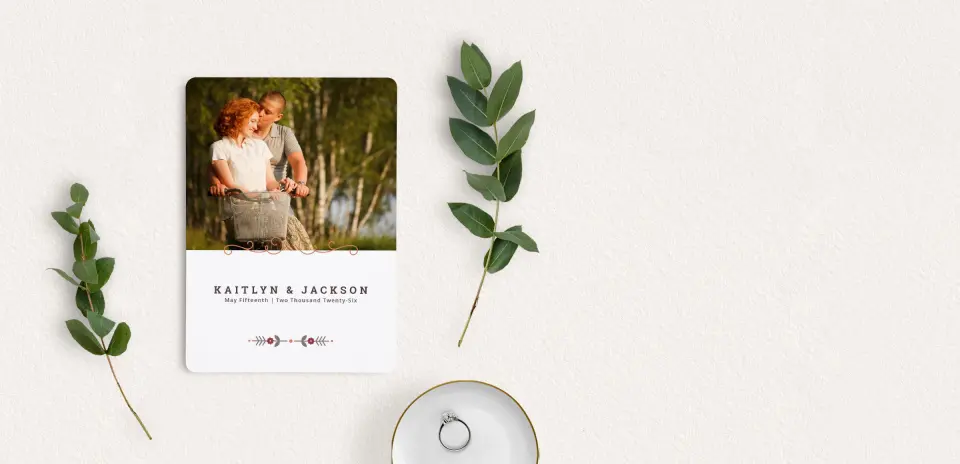 Save the Date Card with Optional Guest Addressing Service