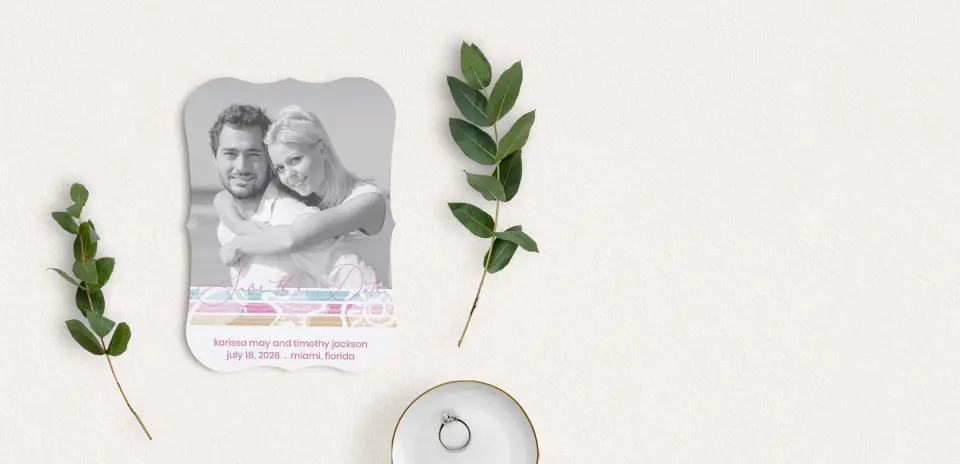 Save the Date Card with Optional Guest Addressing Service