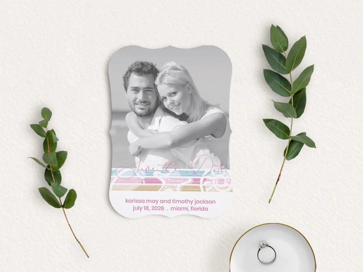Save the Date Card with Optional Guest Addressing Service