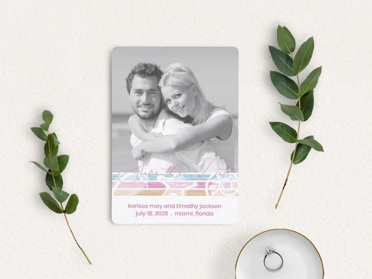 Save the Date Card with Optional Guest Addressing Service