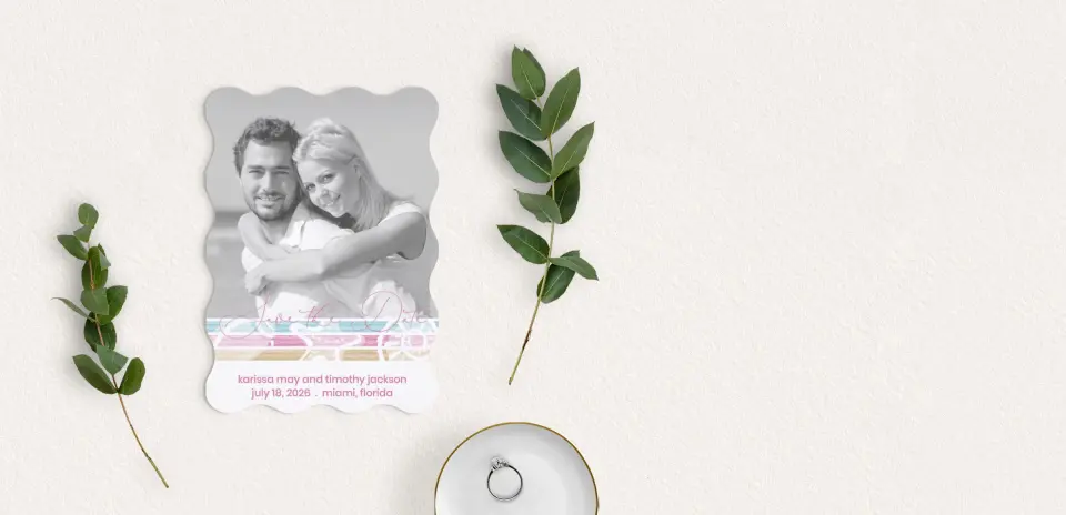 Save the Date Card with Optional Guest Addressing Service
