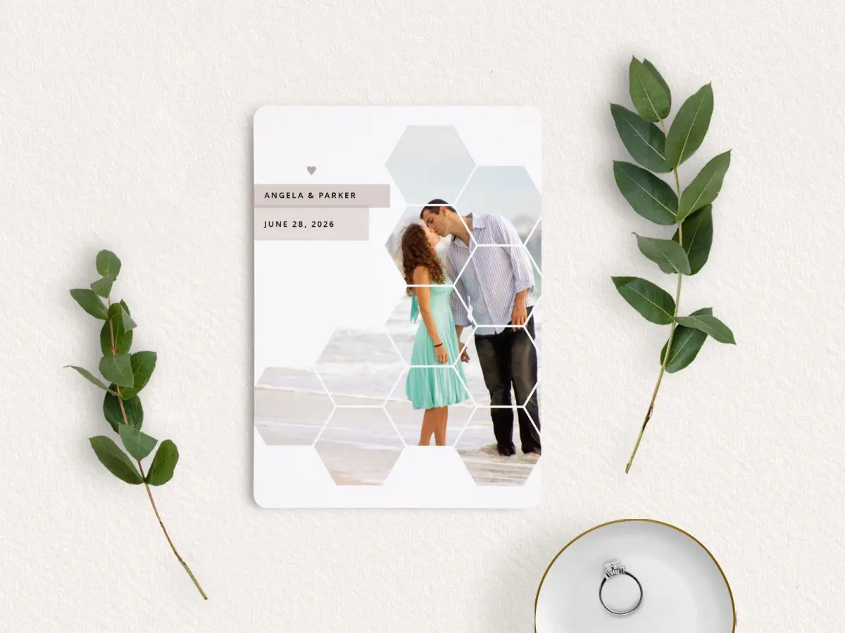 Save the Date Card with Optional Guest Addressing Service