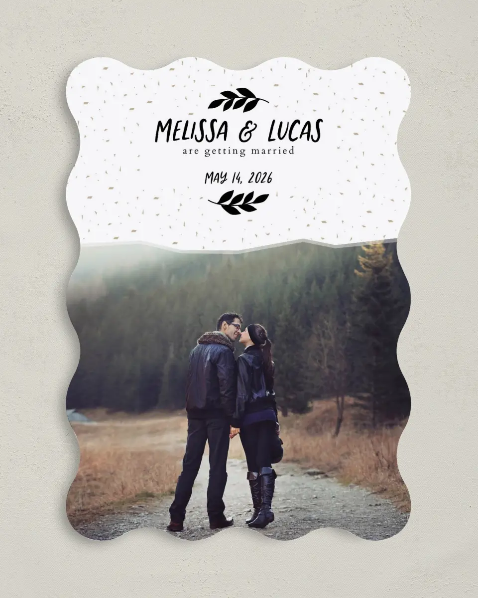 This is a 5" x 7" Save the Date Card called Mystical Spell printed in full color on Premium Smooth paper