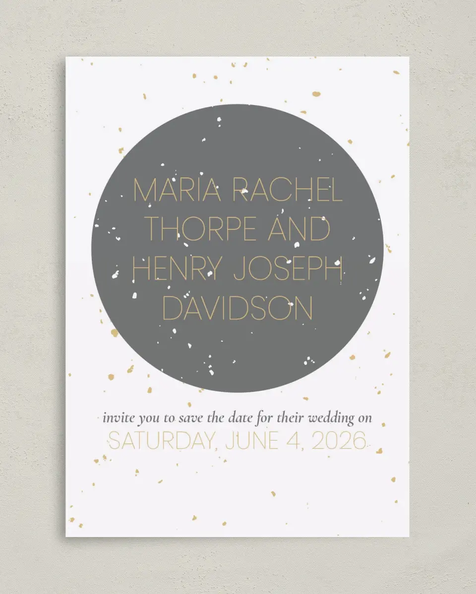 This is a 5" x 7" Save the Date Card called Truly, Madly, Deeply printed in full color on Premium Smooth paper
