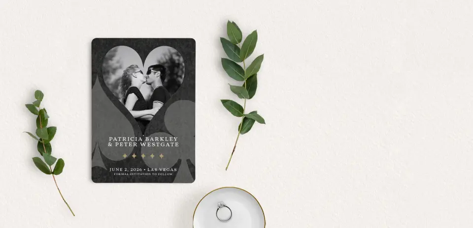 Save the Date Card with Optional Guest Addressing Service