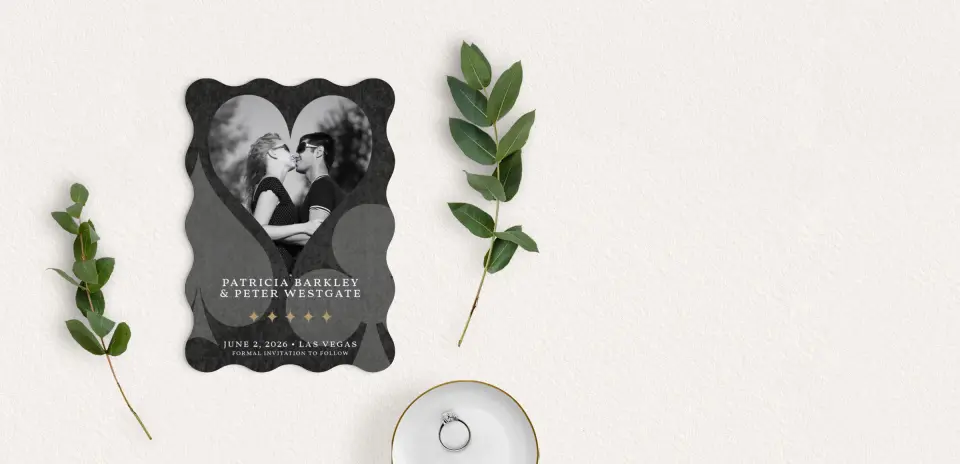Save the Date Card with Optional Guest Addressing Service
