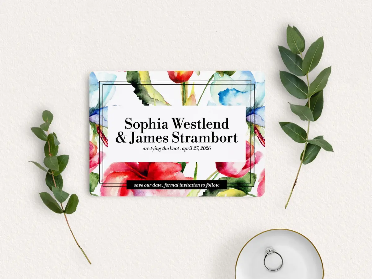 Save the Date Card with Optional Guest Addressing Service