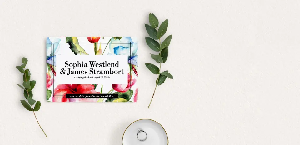 Save the Date Card with Optional Guest Addressing Service