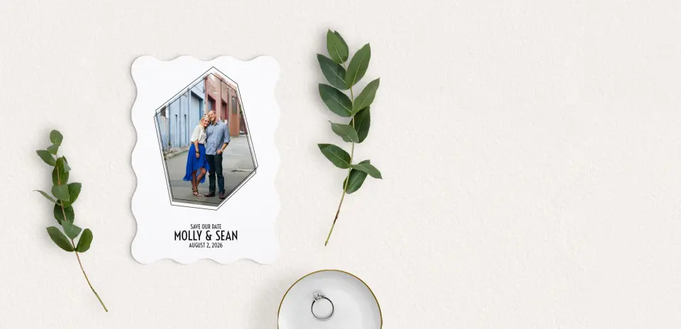 Save the Date Card with Optional Guest Addressing Service