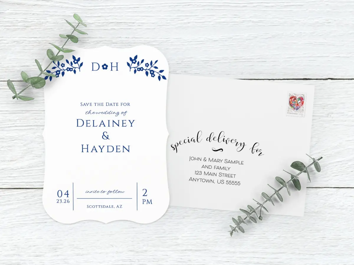 Save the Date Card with Optional Guest Addressing Service