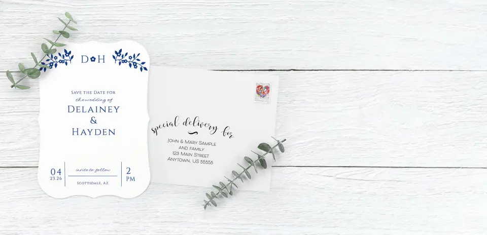 Save the Date Card with Optional Guest Addressing Service