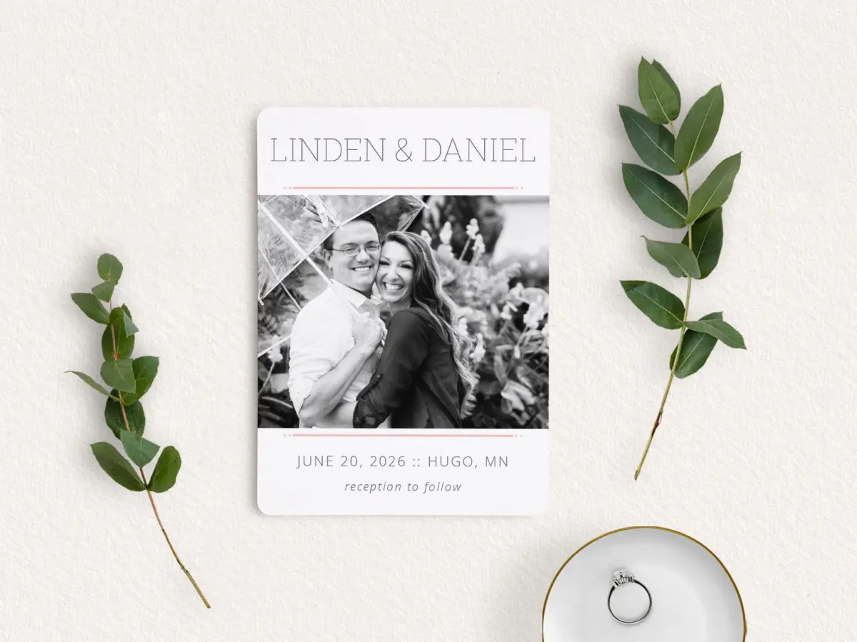 Save the Date Card with Optional Guest Addressing Service