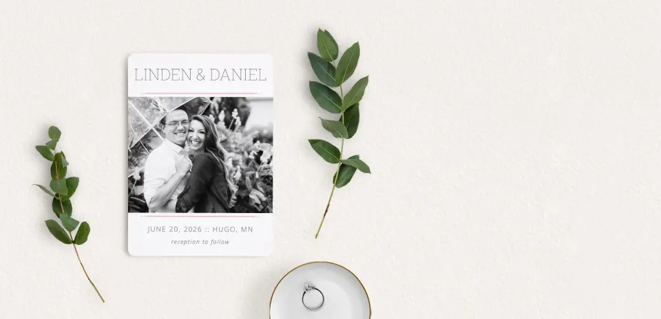 Save the Date Card with Optional Guest Addressing Service