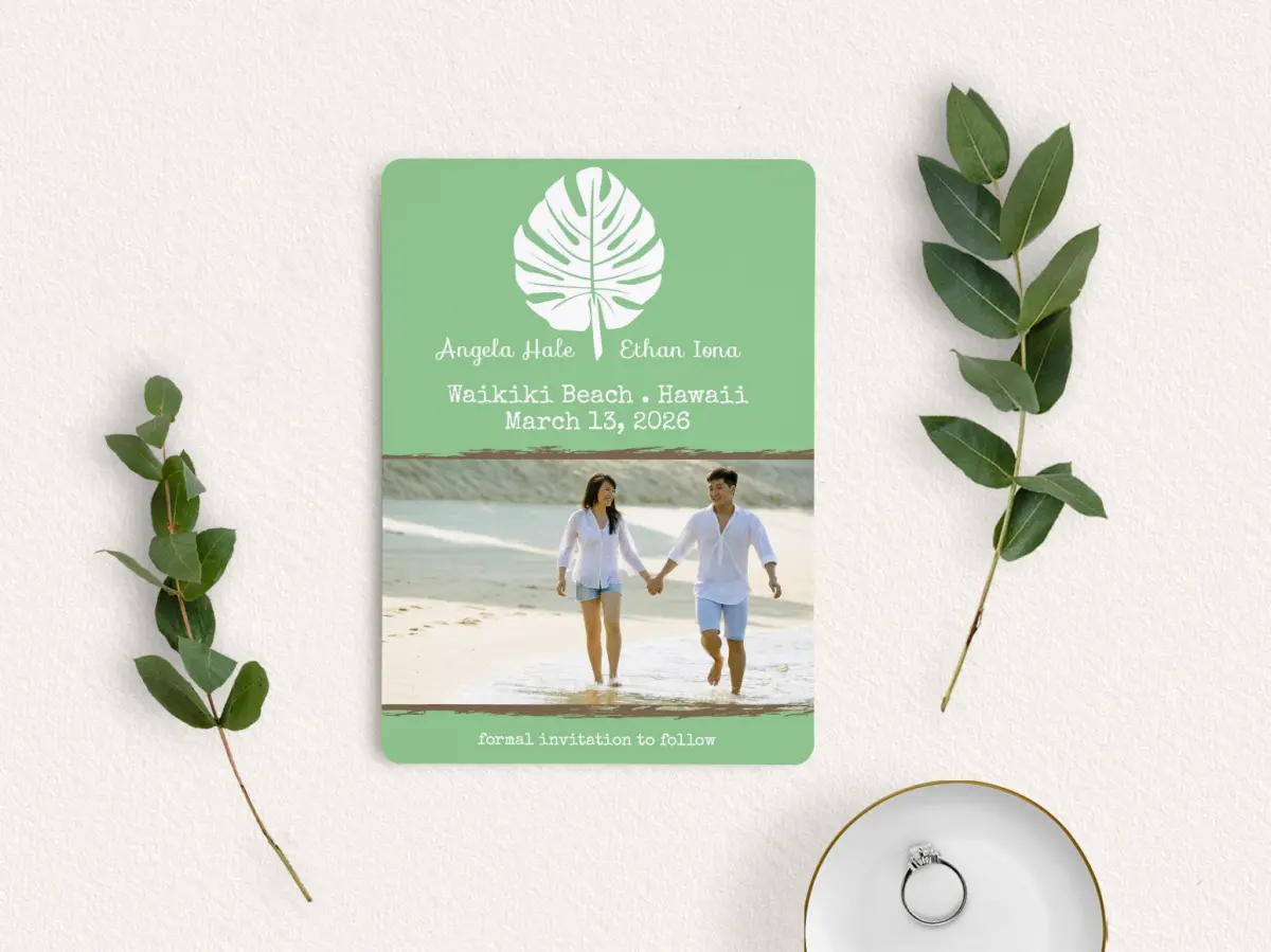 Save the Date Card with Optional Guest Addressing Service