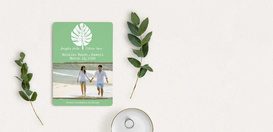Save the Date Card with Optional Guest Addressing Service