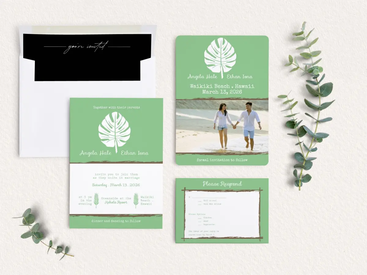Front of Save the Date Card