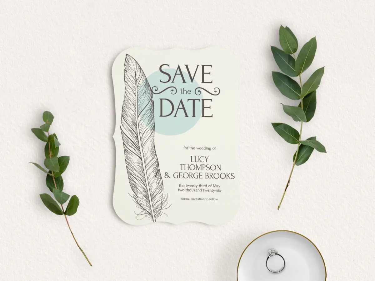 Save the Date Card with Optional Guest Addressing Service