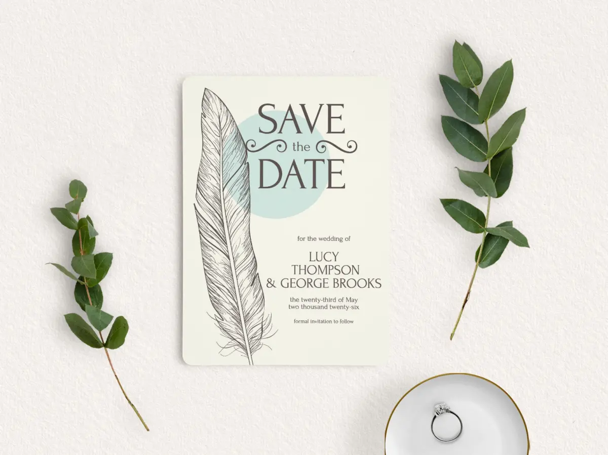 Save the Date Card with Optional Guest Addressing Service