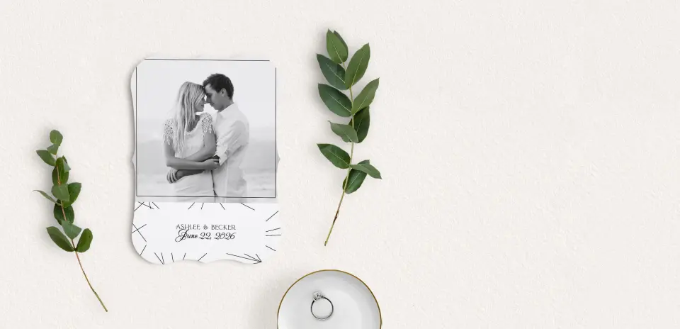 Save the Date Card with Optional Guest Addressing Service