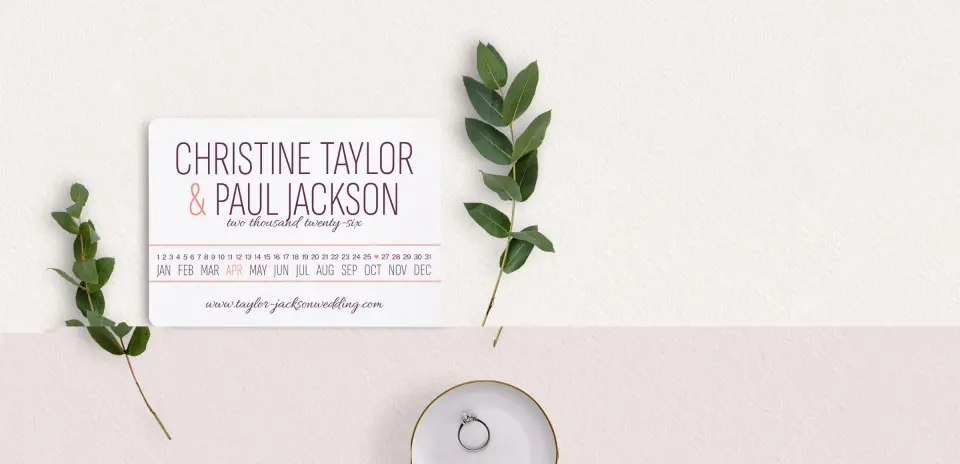 Save the Date Card with Optional Guest Addressing Service