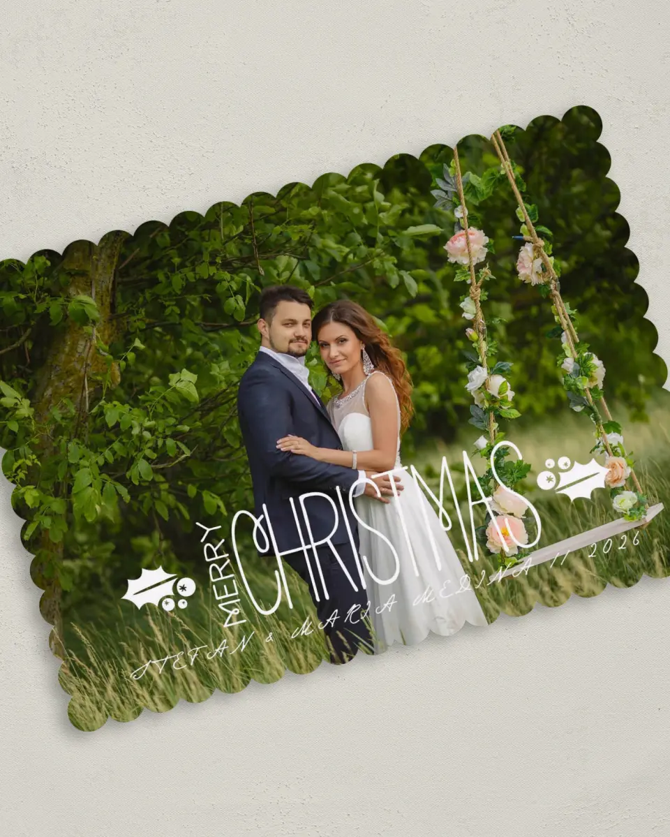 This is a 5" x 7" Christmas Card called Be Married printed in full color on Premium Smooth paper on Premium Smooth paper on Premium Smooth paper