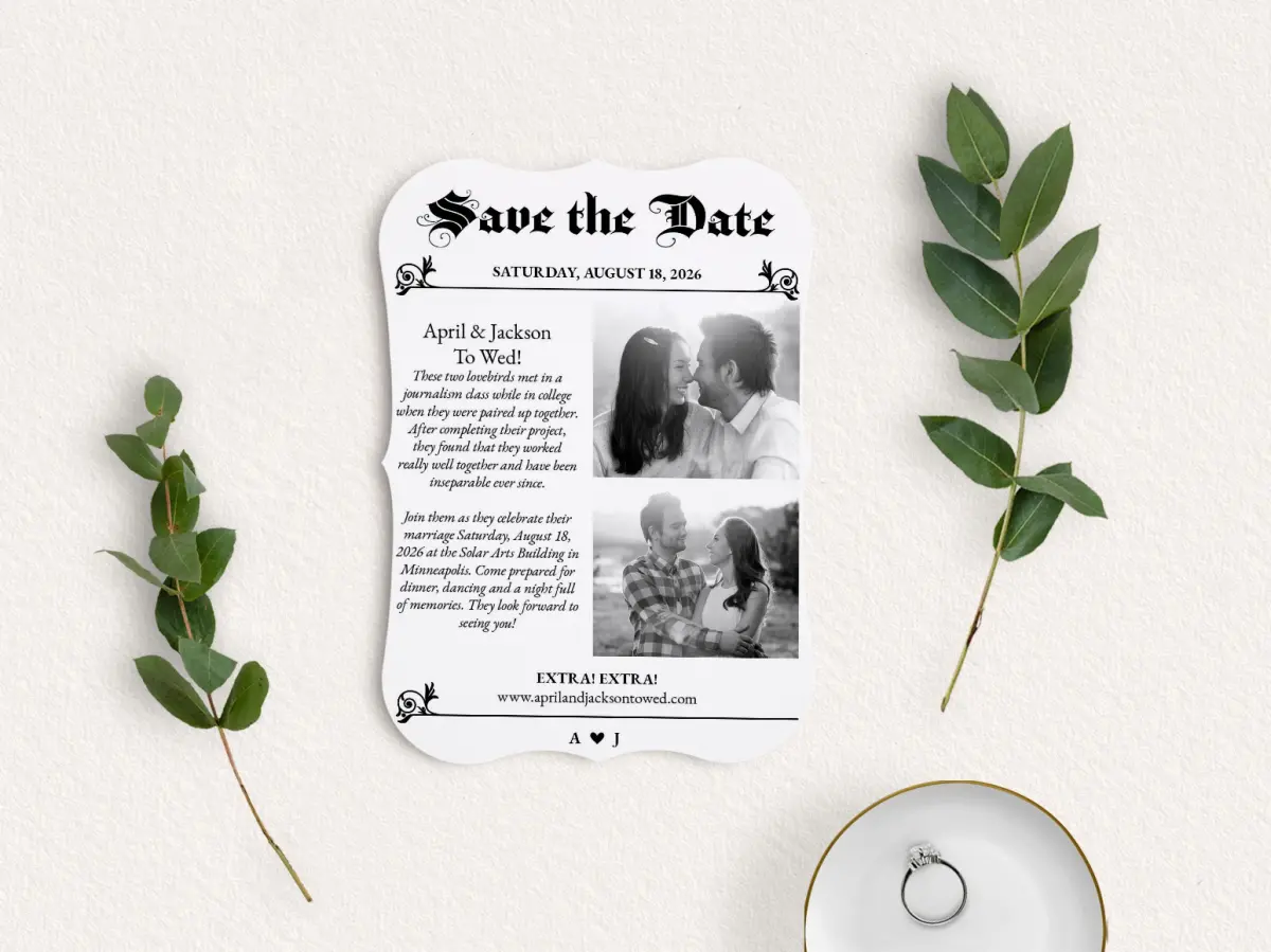 Save the Date Card with Optional Guest Addressing Service