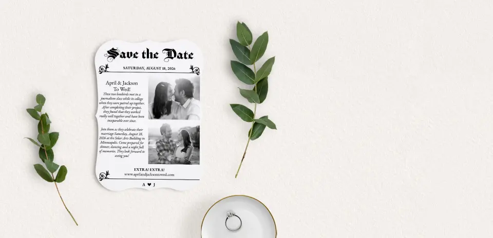Save the Date Card with Optional Guest Addressing Service