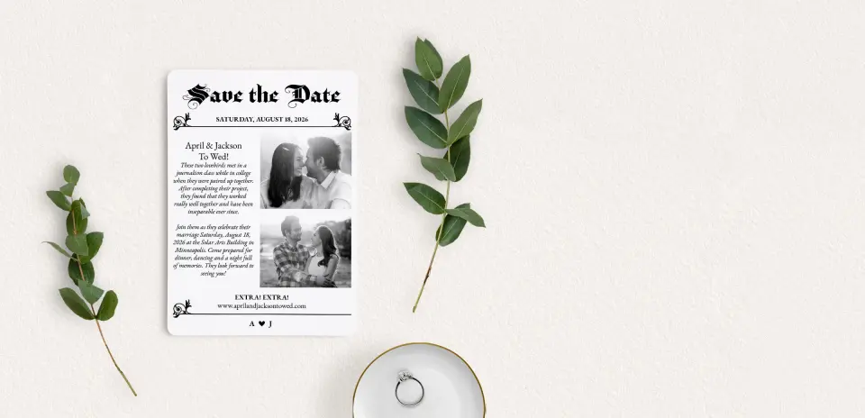 Save the Date Card with Optional Guest Addressing Service