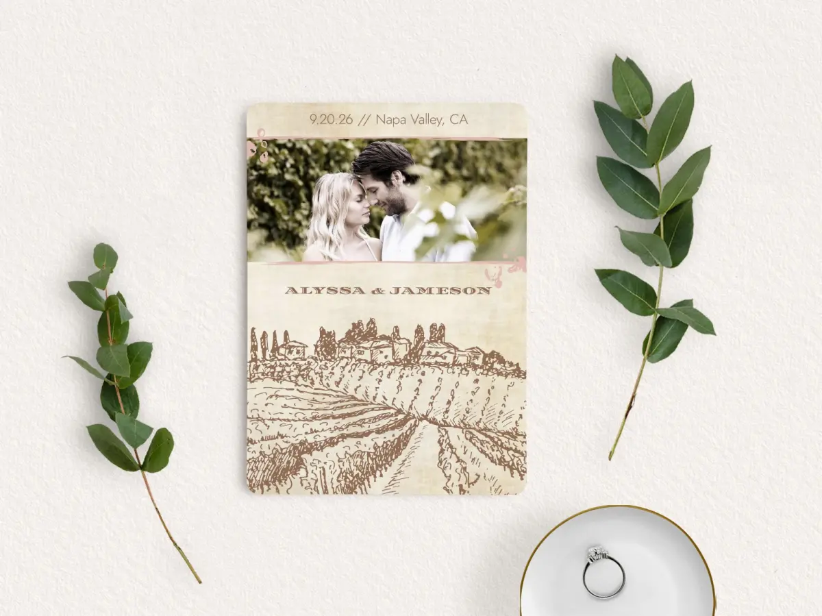 Save the Date Card with Optional Guest Addressing Service