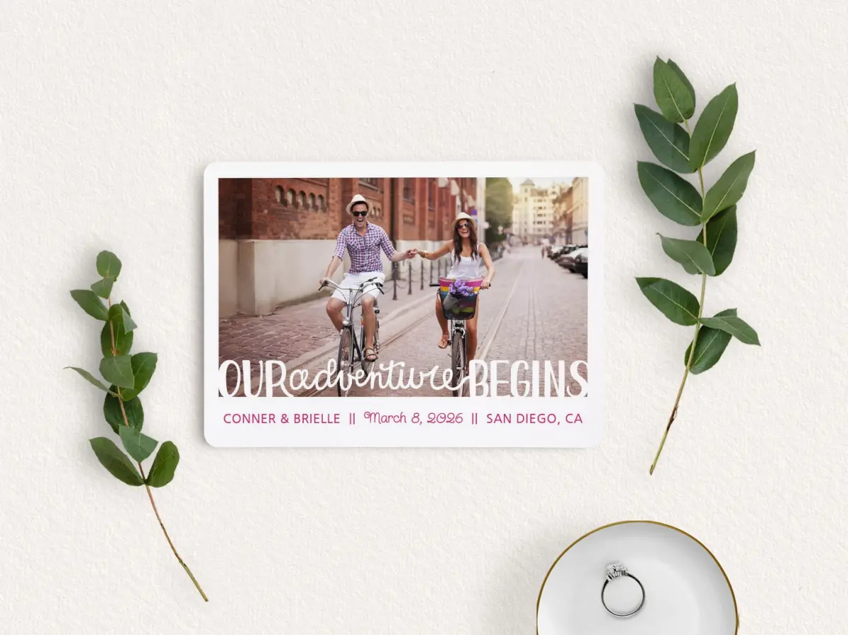 Save the Date Card with Optional Guest Addressing Service