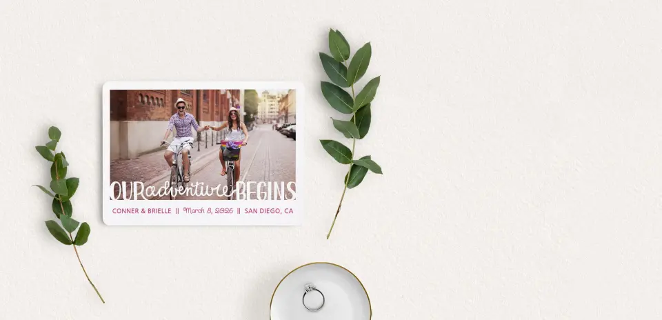 Save the Date Card with Optional Guest Addressing Service