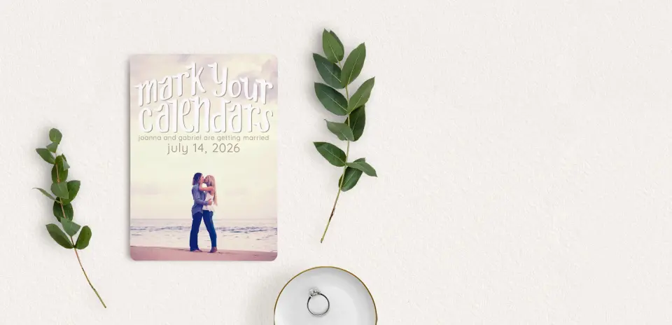 Save the Date Card with Optional Guest Addressing Service