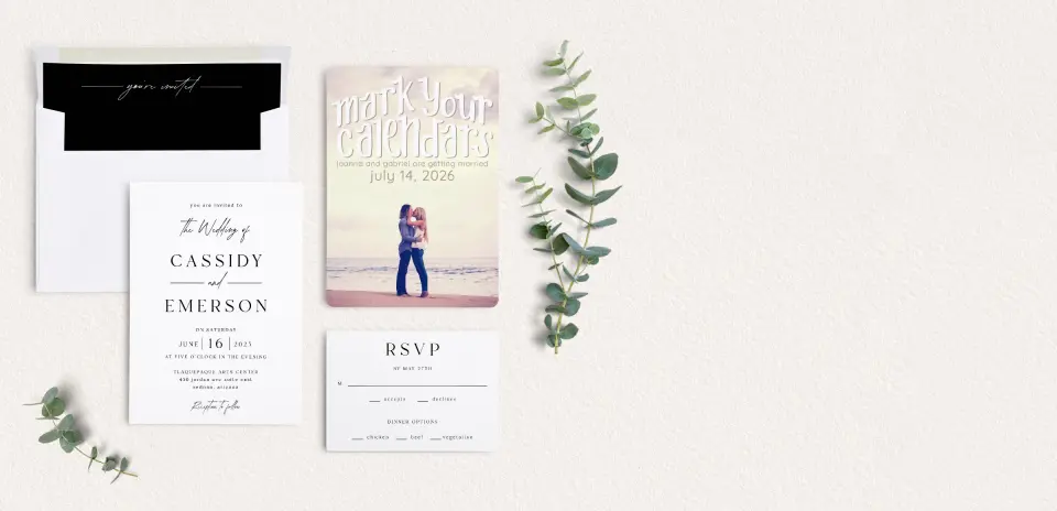 Front of Save the Date Card