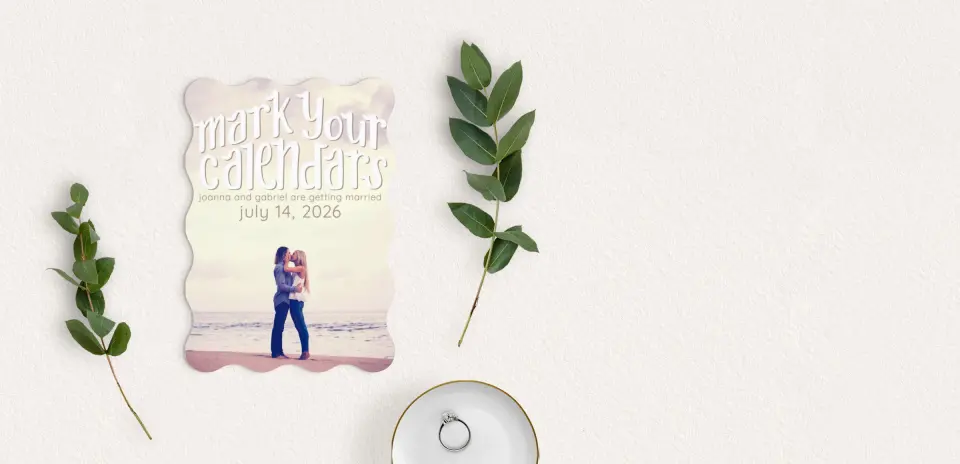 Save the Date Card with Optional Guest Addressing Service