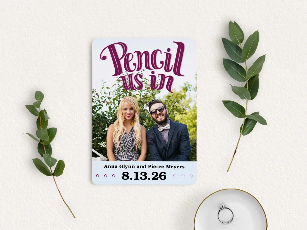 Save the Date Card with Optional Guest Addressing Service
